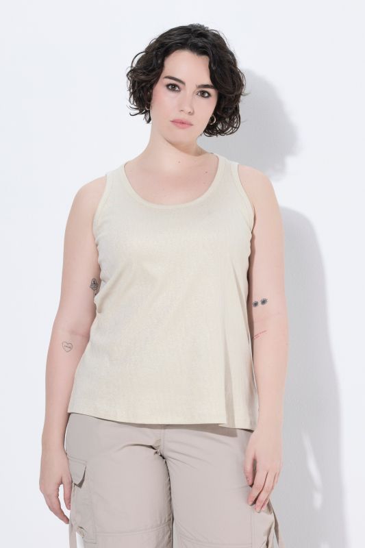 Metallic Ribbed Knit Tank Top