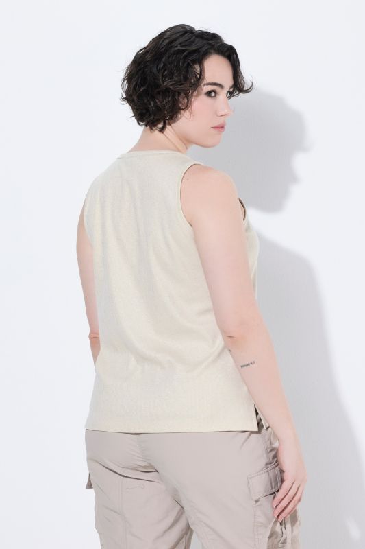 Metallic Ribbed Knit Tank Top