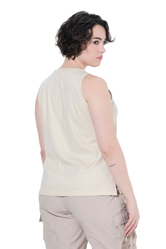 Metallic Ribbed Knit Tank Top
