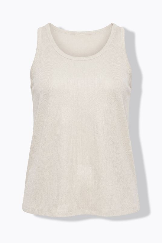 Metallic Ribbed Knit Tank Top