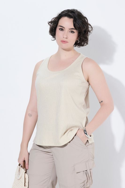 Metallic Ribbed Knit Tank Top