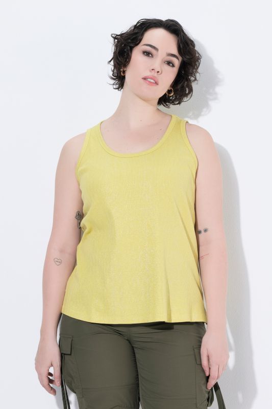 Metallic Ribbed Knit Tank Top