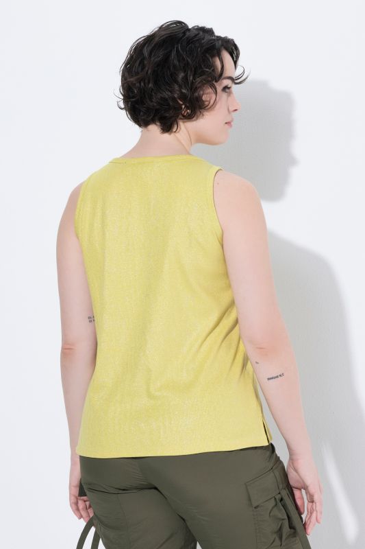 Metallic Ribbed Knit Tank Top