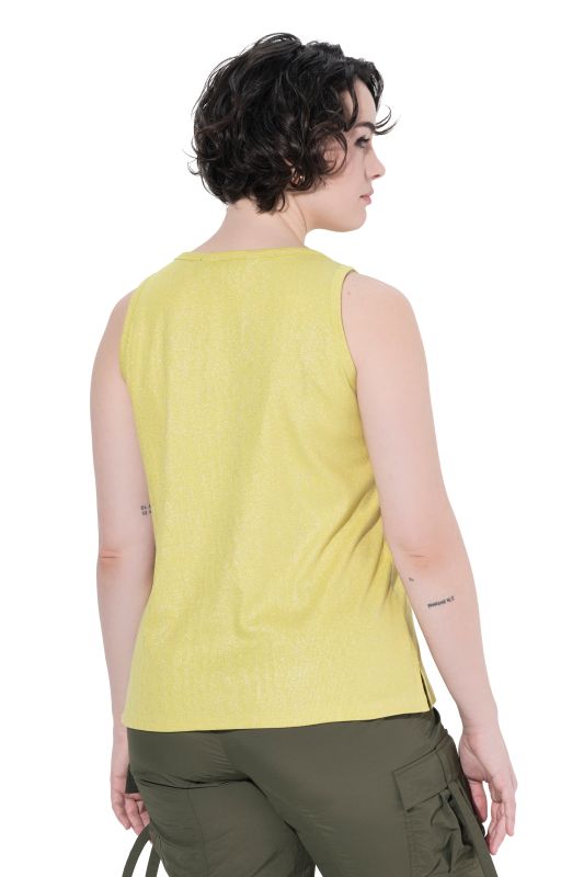 Metallic Ribbed Knit Tank Top