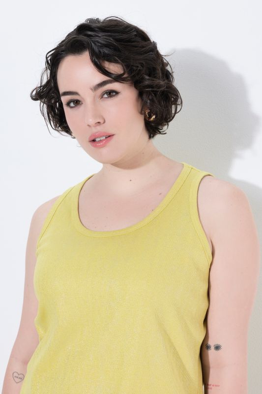 Metallic Ribbed Knit Tank Top