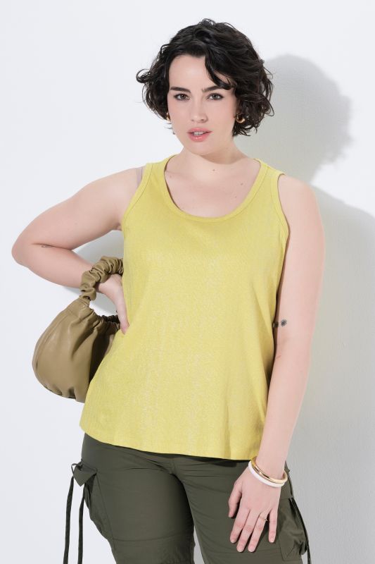 Metallic Ribbed Knit Tank Top