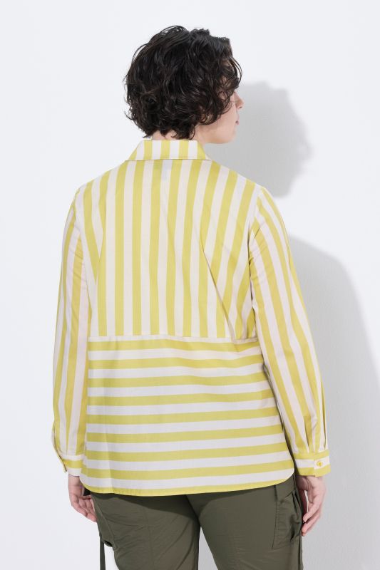 Striped Cotton Poplin Button-Down Blouse
