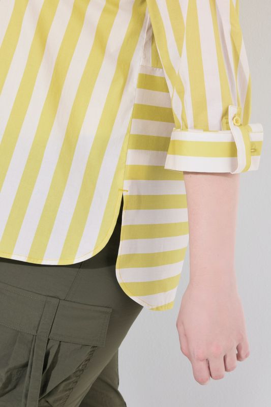 Striped Cotton Poplin Button-Down Blouse