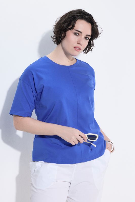 Vertical Cross Seam Short Sleeve Tee