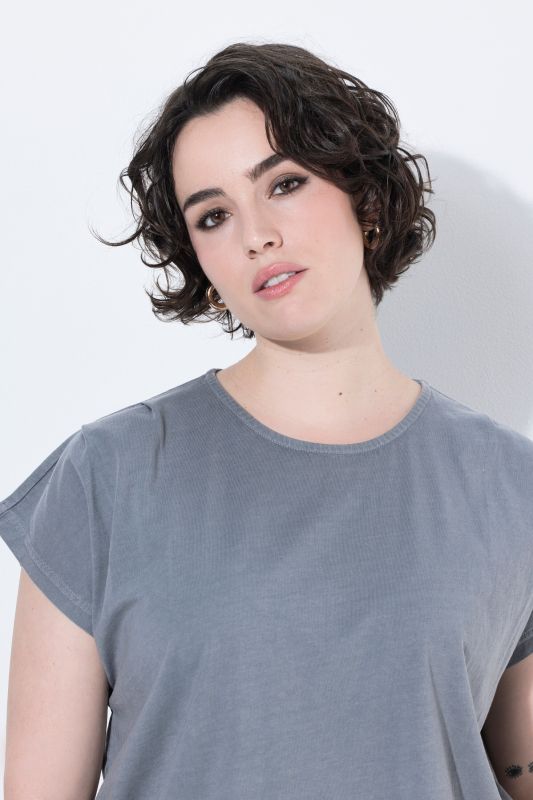 Pleated Shoulder Cap Sleeve Tee