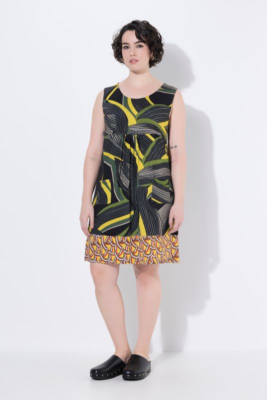 Striped Hem Sleeveless Jersey Dress