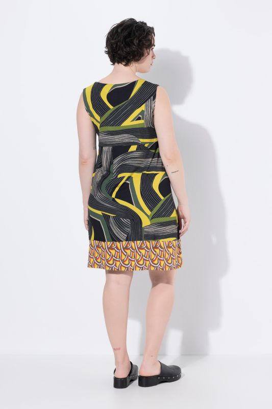 Striped Hem Sleeveless Jersey Dress