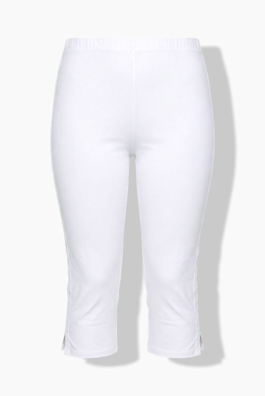 2 Pack Eco Cotton Lace Stripe Capri Leggings