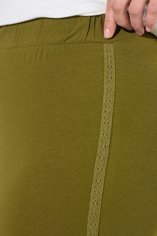 2 Pack Eco Cotton Lace Stripe Capri Leggings