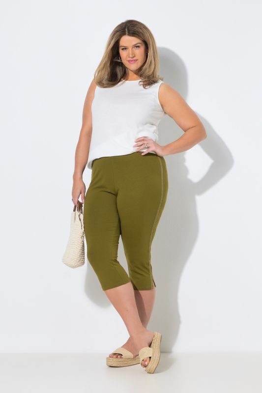 2 Pack Eco Cotton Lace Stripe Capri Leggings