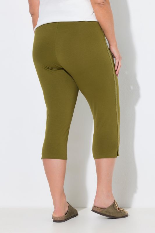 2 Pack Eco Cotton Lace Stripe Capri Leggings