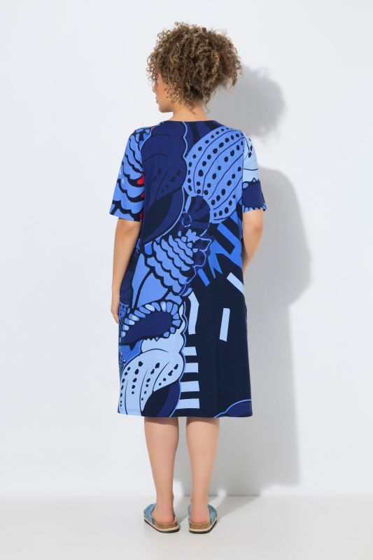 Allover Print Short Sleeve Pocket Dress