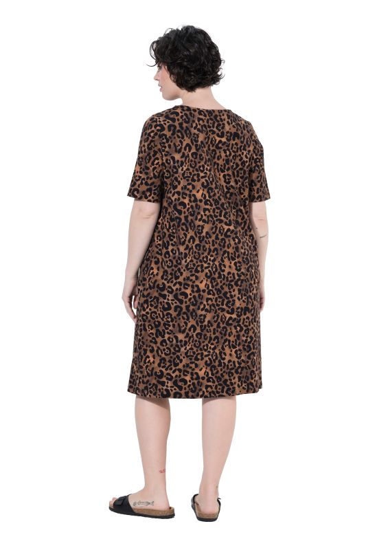 Allover Print Short Sleeve Pocket Dress