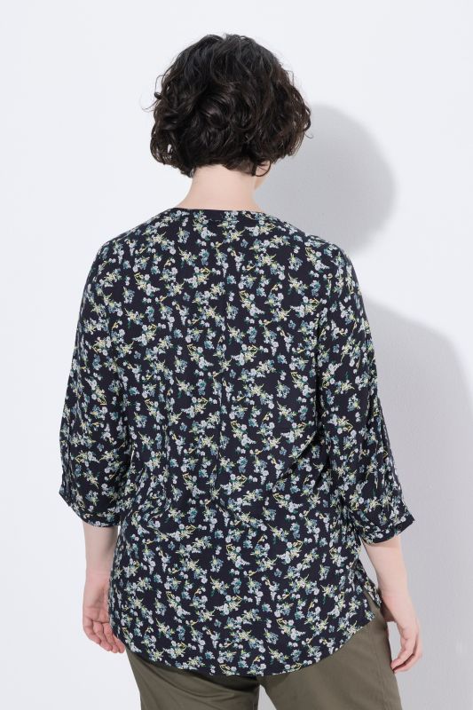 Soft Floral Modal Split Neck Blouse