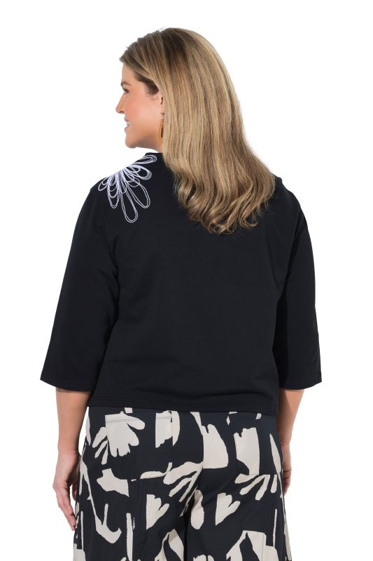 Eco Cotton Embroidered 3/4 Sleeve Sweatshirt