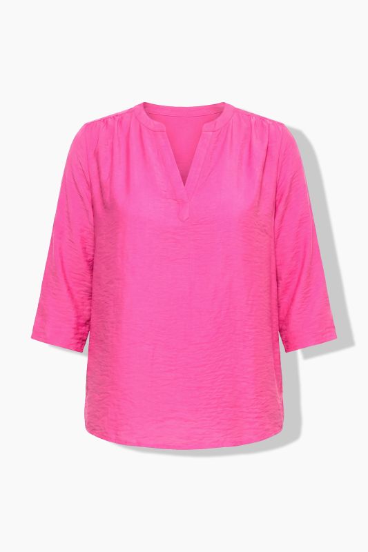 Gathered Shoulder 3/4 Sleeve Tee