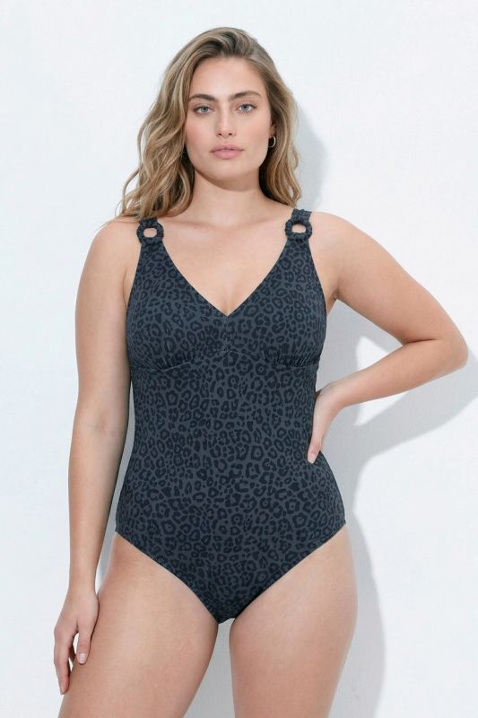 Leopard Print O-Ring Detail One Piece Swimsuit