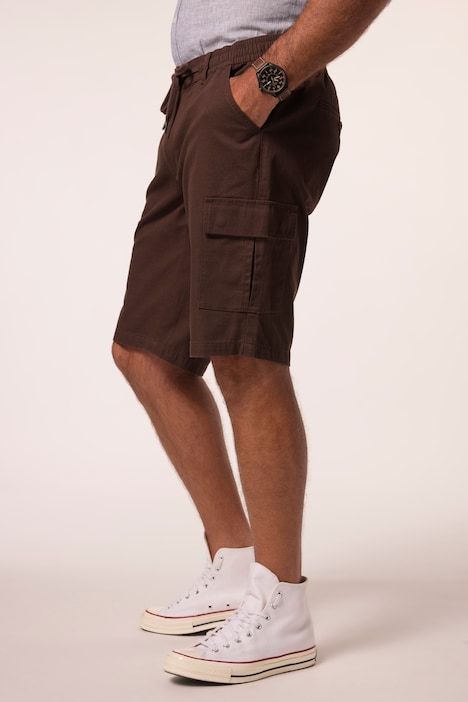 Linen-look Bermuda, cargo pockets, elasticated waist, up to 8 XL