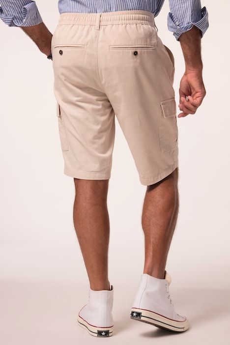 Linen-look Bermuda, cargo pockets, elasticated waist, up to 8 XL