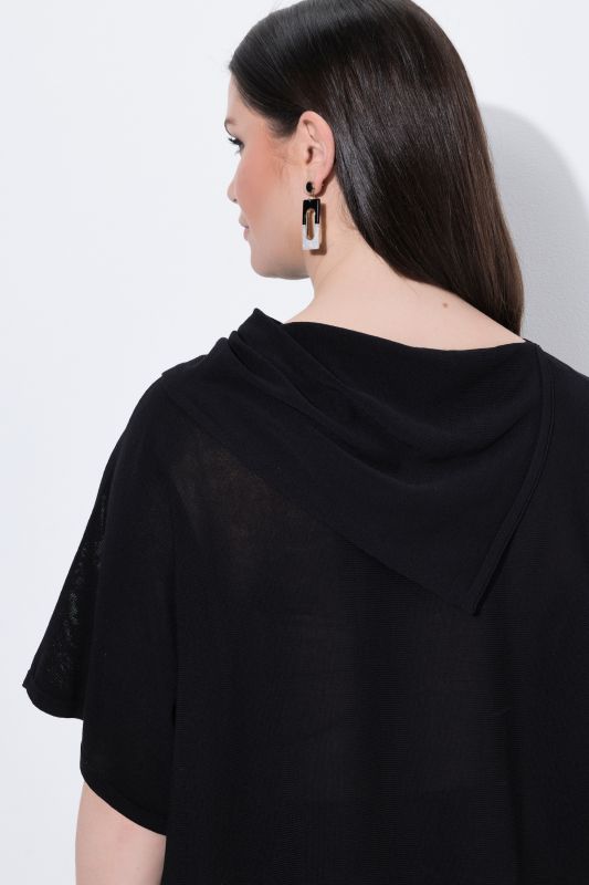 Draped Collar Relaxed Fit Sweater