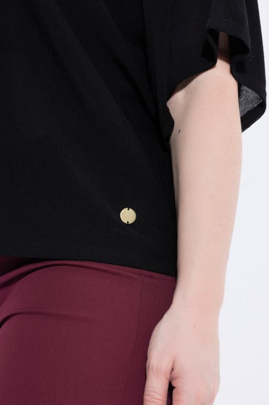 Draped Collar Relaxed Fit Sweater