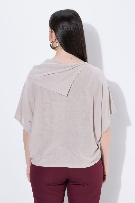 Draped Collar Relaxed Fit Sweater
