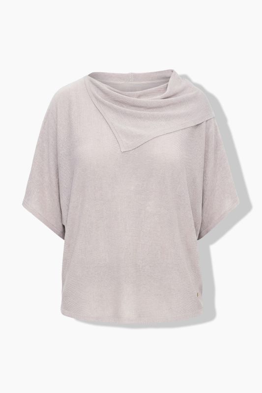 Draped Collar Relaxed Fit Sweater