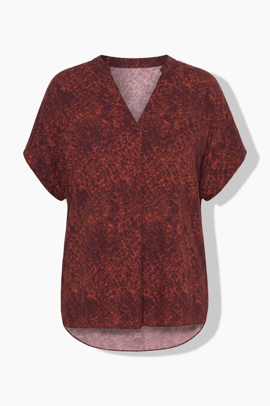 Crocodile Print Cap Sleeve Blouse
