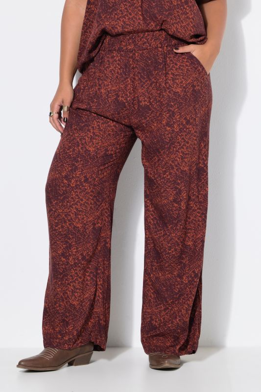 Crocodile Print Elastic Waist Palazzo Pants