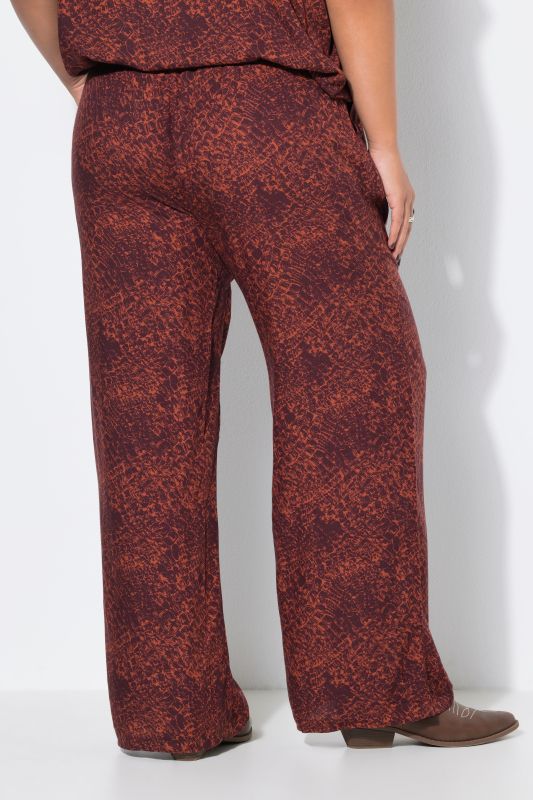 Crocodile Print Elastic Waist Palazzo Pants