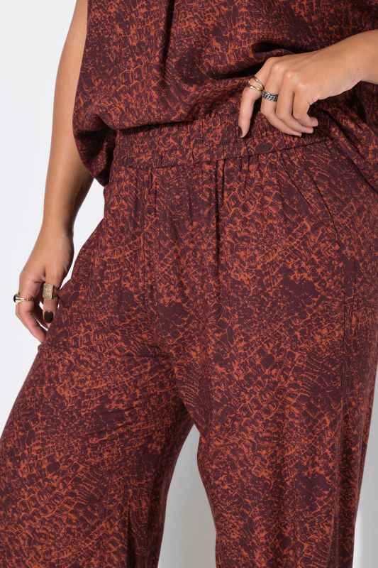 Crocodile Print Elastic Waist Palazzo Pants