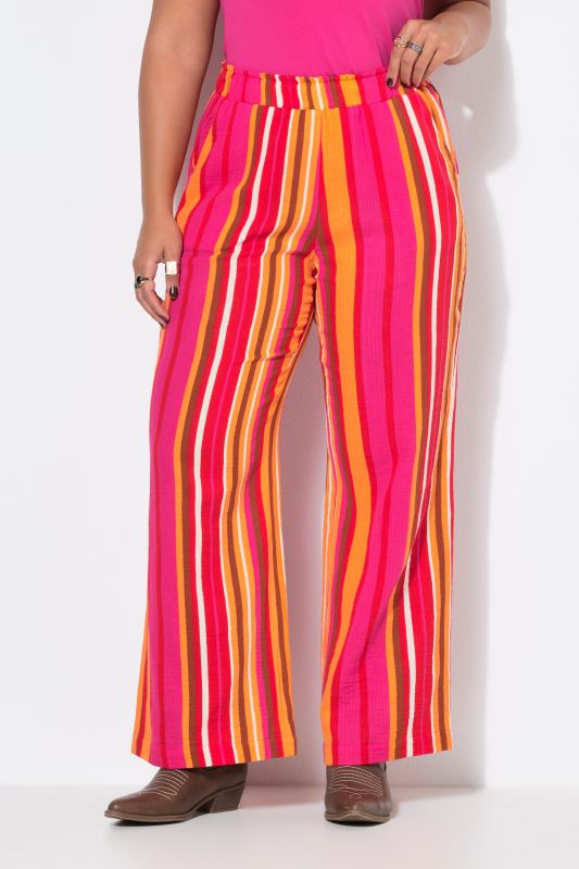Sunshine Striped Elastic Waist Muslin Pants