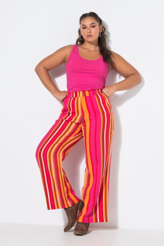 Sunshine Striped Elastic Waist Muslin Pants