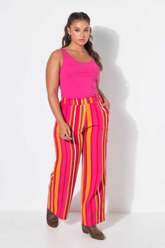 Sunshine Striped Elastic Waist Muslin Pants