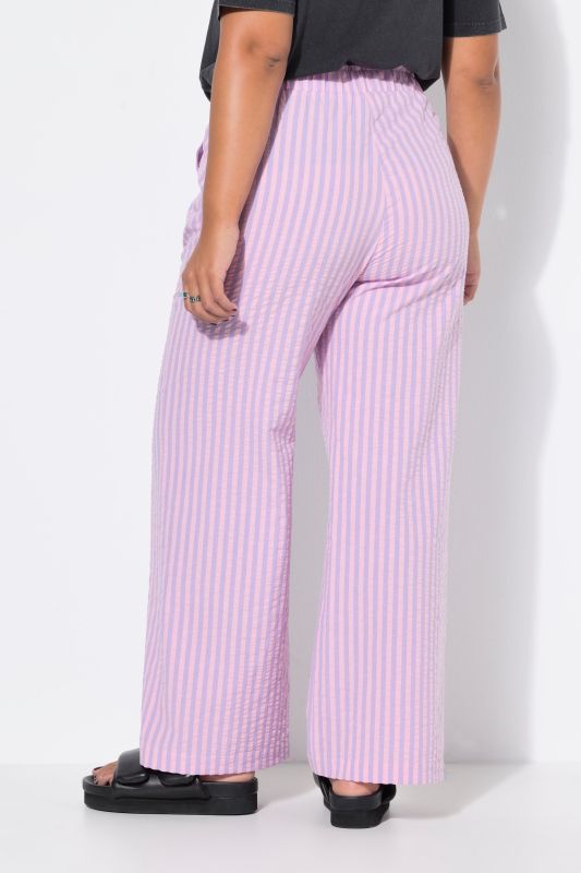 Pastel Seersucker Elastic Waist Pants