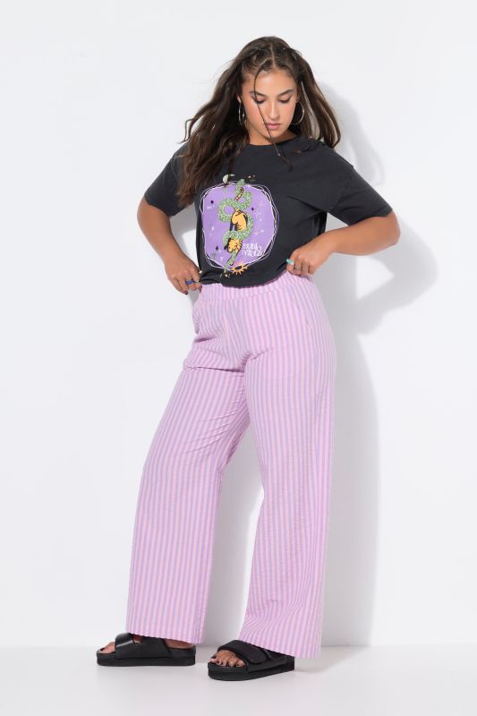 Pastel Seersucker Elastic Waist Pants