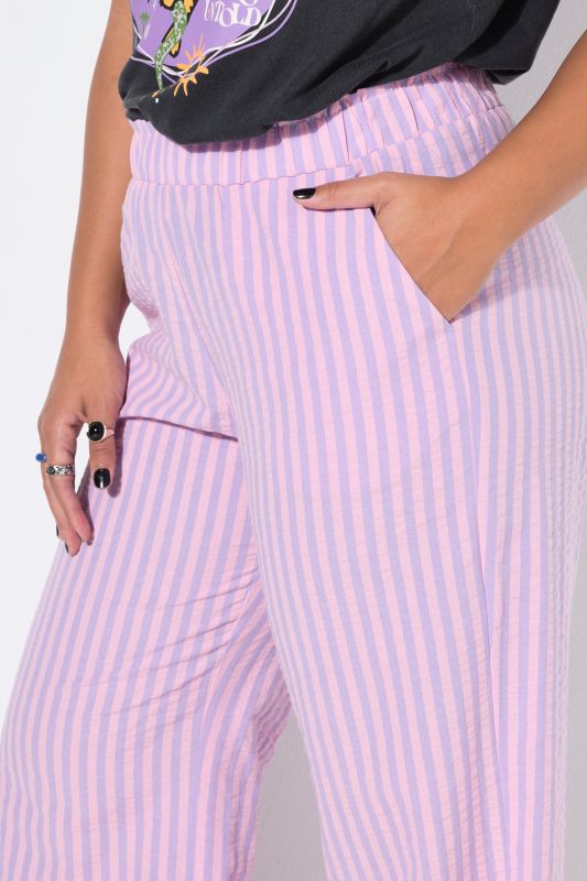 Pastel Seersucker Elastic Waist Pants