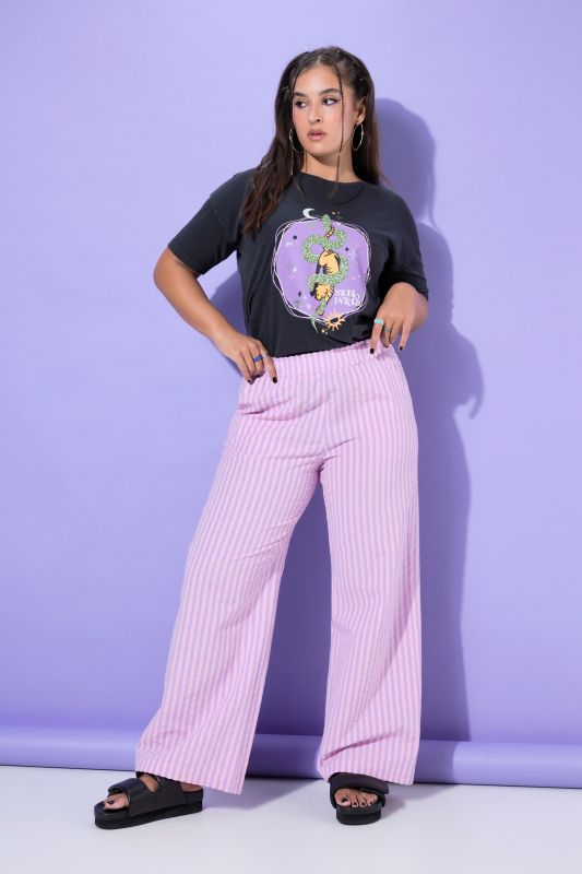 Pastel Seersucker Elastic Waist Pants