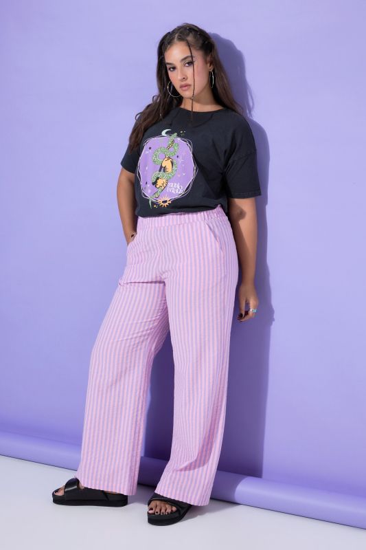 Pastel Seersucker Elastic Waist Pants