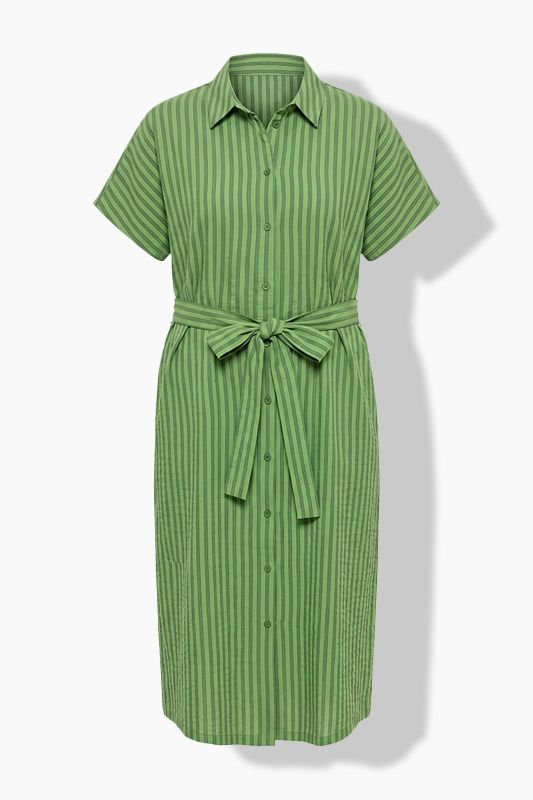 Button-Down Seersucker Pocket Dress