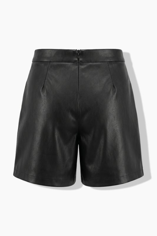 Fringed Faux Leather Skort