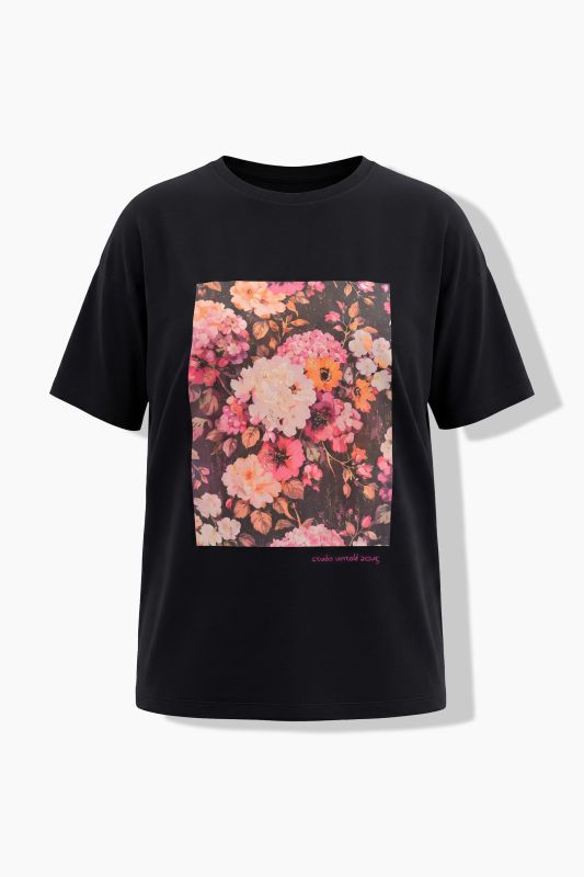 Sparkling Floral Oversized Graphic Tee