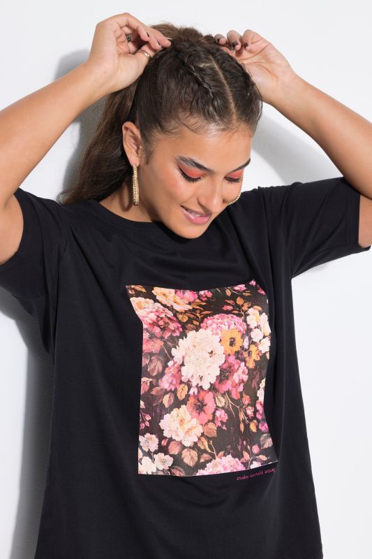 Sparkling Floral Oversized Graphic Tee