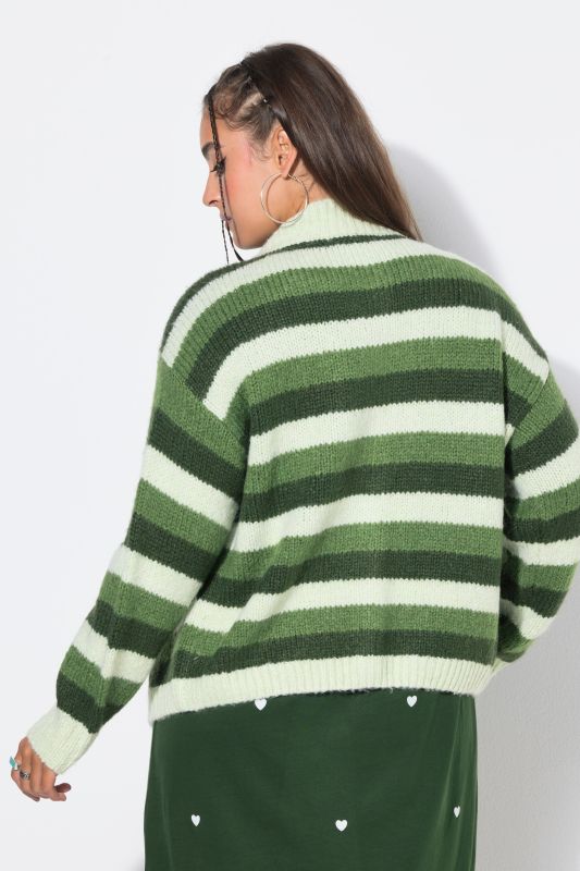 Striped Button-Down Cardigan
