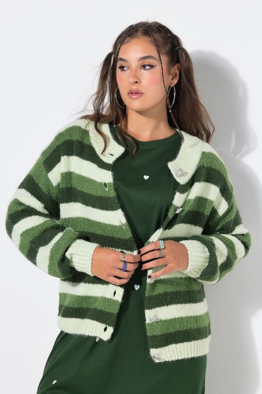 Striped Button-Down Cardigan